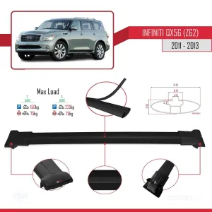 Infiniti QX56 Z62 2011-2013 Arası ile uyumlu FLY Model Ara Atkı Tavan Barı SİYAH thumb 4
