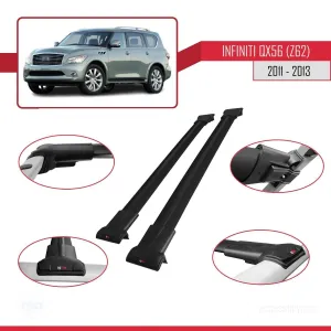 Infiniti QX56 Z62 2011-2013 Arası ile uyumlu FLY Model Ara Atkı Tavan Barı SİYAH thumb 5
