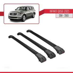 Infiniti QX56 Z62 2011-2013 Arası ile uyumlu ACE-1 Ara Atkı Tavan Barı SİYAH 3 ADET BAR thumb 3