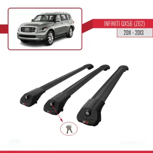 Infiniti QX56 Z62 2011-2013 Arası ile uyumlu ACE-1 Ara Atkı Tavan Barı SİYAH 3 ADET BAR thumb 4