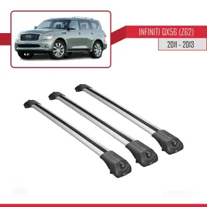 Infiniti QX56 Z62 2011-2013 Arası ile uyumlu ACE-1 Ara Atkı Tavan Barı GRİ 3 ADET BAR thumb 3