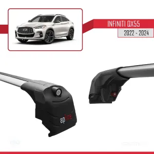 Infiniti QX55 (J55) 2022 ve Sonrası ile uyumlu ACE-2 Ara Atkı Tavan Barı GRİ thumb 3