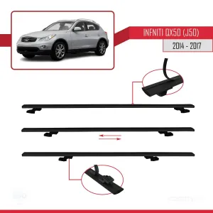 Infiniti QX50 (J50) 2014-2017 Arası ile uyumlu Basic Model Ara Atkı Tavan Barı SİYAH 3 ADET thumb 5