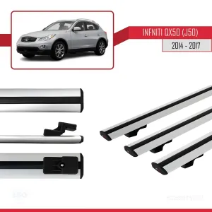 Infiniti QX50 (J50) 2014-2017 Arası ile uyumlu Basic Model Ara Atkı Tavan Barı GRİ 3 ADET thumb 3