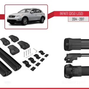 Infiniti QX50 (J50) 2014-2017 Arası ile uyumlu ACE-1 Ara Atkı Tavan Barı SİYAH thumb 5