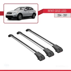 Infiniti QX50 (J50) 2014-2017 Arası ile uyumlu ACE-1 Ara Atkı Tavan Barı GRİ 3 ADET BAR thumb 3