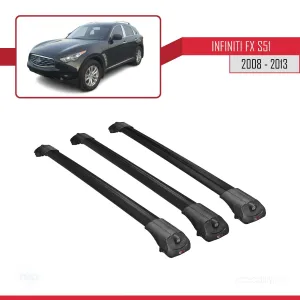Infiniti FX S51 2008-2013 Arası ile uyumlu ACE-1 Ara Atkı Tavan Barı SİYAH 3 ADET BAR thumb 3