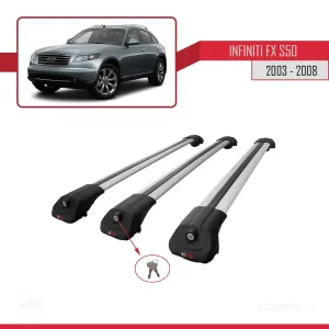 Infiniti FX (S50) 2003-2008 Arası ile uyumlu ACE-1 Ara Atkı Tavan Barı GRİ 3 ADET BAR thumb 4