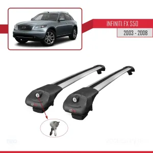 Infiniti FX (S50) 2003-2008 Arası ile uyumlu ACE-1 Ara Atkı Tavan Barı GRİ thumb 4