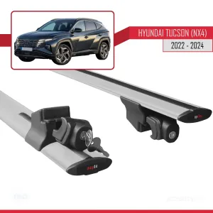 Hyundai Tucson 2022 ve Sonrası uyumlu HOOK Model Anahtar Kilitli Ara Atkı Tavan Barı GRİ thumb 5