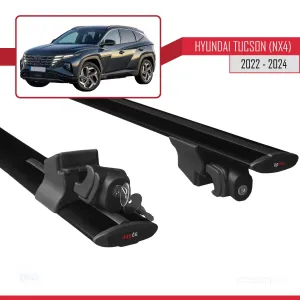 Hyundai Tucson 2022 ve Sonrası ile uyumlu HOOK Model Anahtar Kilitli Ara Atkı Tavan Barı SİYAH thumb 5