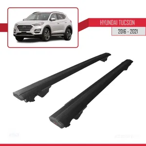 Hyundai Tucson (TL) 2016-2021 Arası ile uyumlu HOOK Model Anahtar Kilitli Ara Atkı Tavan Barı SİYAH thumb 4