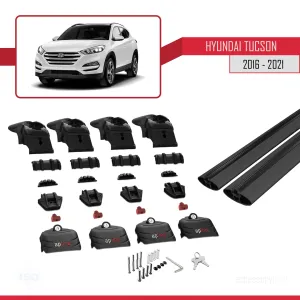Hyundai Tucson (TL) 2016-2021 Arası ile uyumlu ACE-2 Ara Atkı Tavan Barı SİYAH thumb 5