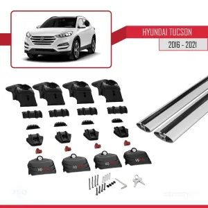 Hyundai Tucson (TL) 2016-2021 Arası ile uyumlu ACE-2 Ara Atkı Tavan Barı GRİ thumb 5