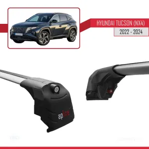 Hyundai TUCSON (NX4) 2022 ve Sonrası ile uyumlu ACE-2 Ara Atkı Tavan Barı GRİ thumb 4
