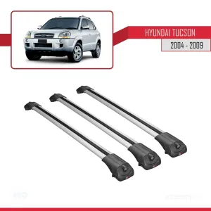 Hyundai Tucson (JM) 2004-2009 Arası ile uyumlu ACE-1 Ara Atkı Tavan Barı GRİ 3 ADET BAR thumb 3