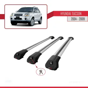 Hyundai Tucson (JM) 2004-2009 Arası ile uyumlu ACE-1 Ara Atkı Tavan Barı GRİ 3 ADET BAR thumb 4
