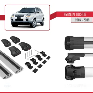 Hyundai Tucson (JM) 2004-2009 Arası ile uyumlu ACE-1 Ara Atkı Tavan Barı GRİ thumb 5