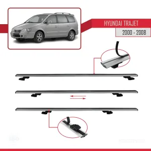 Hyundai Trajet FO 2000-2008 Arası ile uyumlu Basic Model Ara Atkı Tavan Barı GRİ 3 ADET - Görsel 5