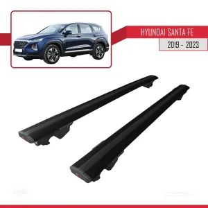 Hyundai Santa Fe (TM) 2019-2023 Arası ile uyumlu HOOK Model Anahtar Kilitli Ara Atkı Tavan Barı SİYAH thumb 4
