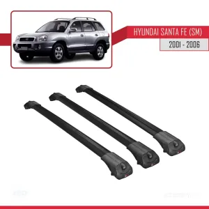 Hyundai Santa Fe (SM) 2001-2006 Arası ile uyumlu ACE-1 Ara Atkı Tavan Barı SİYAH 3 ADET BAR thumb 3