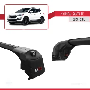 Hyundai Santa Fe (DM) 2013-2018 Arası ile uyumlu ACE-2 Ara Atkı Tavan Barı SİYAH thumb 4