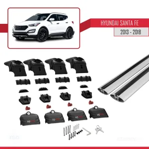 Hyundai Santa Fe (DM) 2013-2018 Arası ile uyumlu ACE-2 Ara Atkı Tavan Barı GRİ thumb 5