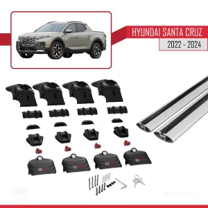 Hyundai Santa Cruz (NX4A OB) 2022 ve Sonrası ile uyumlu ACE-2 Ara Atkı Tavan Barı GRİ thumb 5