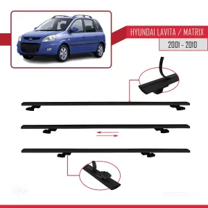 Hyundai Lavita / Matrix (FC) 2001-2010 Arası ile uyumlu Basic Model Ara Atkı Tavan Barı SİYAH 3 ADET - Görsel 5