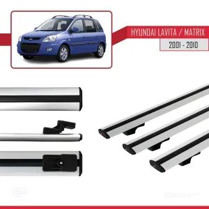 Hyundai Lavita / Matrix (FC) 2001-2010 Arası ile uyumlu Basic Model Ara Atkı Tavan Barı GRİ 3 ADET - Görsel 3