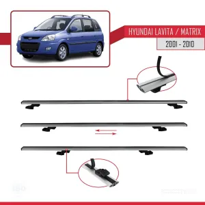 Hyundai Lavita / Matrix (FC) 2001-2010 Arası ile uyumlu Basic Model Ara Atkı Tavan Barı GRİ 3 ADET - Görsel 5