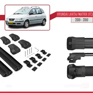 Hyundai Lavita / Matrix (FC) 2001-2010 Arası ile uyumlu ACE-1 Ara Atkı Tavan Barı SİYAH thumb 5