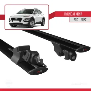 Hyundai Kona 2017-2022 Arası ile Uyumlu HOOK Model Anahtar Kilitli Ara Atkı Tavan Barı SİYAH thumb 5