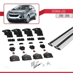 Hyundai ix35 2010-2016 Arası ile uyumlu ACE-2 Ara Atkı Tavan Barı GRİ - Görsel 5