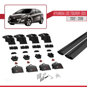 Hyundai i30 Tourer (GD) 2012-2016 Arası ile uyumlu ACE-2 Ara Atkı Tavan Barı SİYAH - Görsel 5