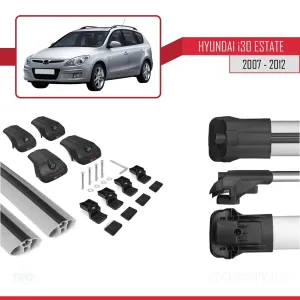 Hyundai İ30 SW 2007-2012 Arası ile uyumlu ACE-1 Ara Atkı Tavan Barı GRİ - Görsel 5