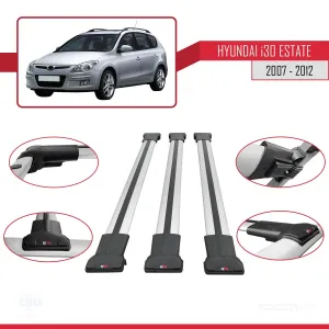 Hyundai İ30 ESTATE 2007-2012 Arası ile Uyumlu FLY Model Ara Atkı Tavan Barı GRİ 3 ADET BAR thumb 5