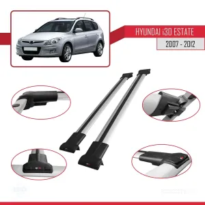 Hyundai İ30 FD ESTATE 2007-2012 Arası ile uyumlu FLY Model Ara Atkı Tavan Barı GRİ - Görsel 5
