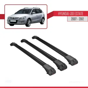 Hyundai İ30 ESTATE 2007-2012 Arası ile uyumlu ACE-1 Ara Atkı Tavan Barı SİYAH 3 ADET BAR thumb 3