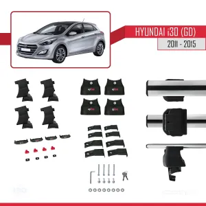 Hyundai i30 (GD) 2011-2015 Arası ile uyumlu ACE-4 Ara Atkı Tavan Barı GRİ - Görsel 4
