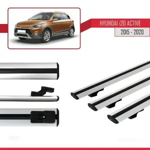 Hyundai i20 ACTIVE 2015-2020 Arası ile uyumlu Basic Model Ara Atkı Tavan Barı GRİ 3 ADET - Görsel 5