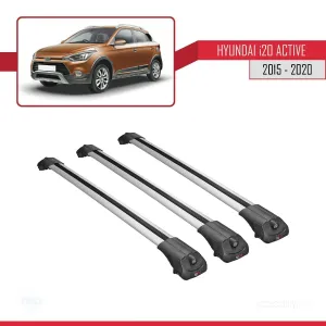 Hyundai i20 ACTIVE 2015-2020 Arası ile uyumlu ACE-1 Ara Atkı Tavan Barı GRİ 3 ADET BAR thumb 3