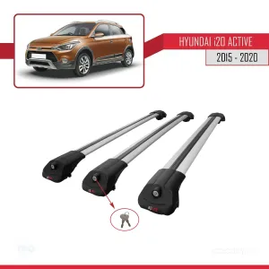 Hyundai i20 ACTIVE 2015-2020 Arası ile uyumlu ACE-1 Ara Atkı Tavan Barı GRİ 3 ADET BAR thumb 4