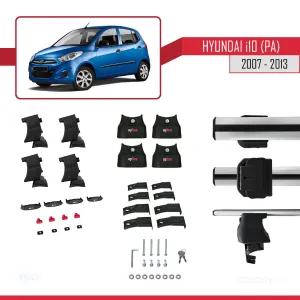 Hyundai i10 (PA) 2007-2013 Arası ile uyumlu ACE-4 Ara Atkı Tavan Barı GRİ - Görsel 4