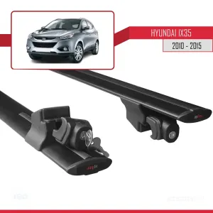 Hyundai IX35 2010-2015 Arası ile uyumlu HOOK Model Anahtar Kilitli Ara Atkı Tavan Barı SİYAH thumb 5