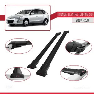 Hyundai Elantra Touring (FD) 2007-2011 Arası ile Uyumlu FLY Model Ara Atkı Tavan Barı SİYAH - Görsel 5
