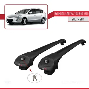 Hyundai Elantra Touring (FD) 2007-2011 Arası ile uyumlu ACE-1 Ara Atkı Tavan Barı SİYAH thumb 4