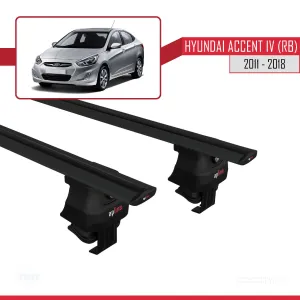 Hyundai Accent IV (RB) Sedan 2011-2018 Arası ile uyumlu ACE-4 Ara Atkı Tavan Barı SİYAH thumb 4