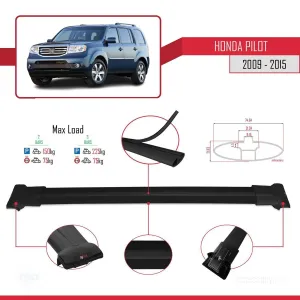 Honda Pilot YF3/YF4 2009-2015 Arası ile uyumlu FLY Model Ara Atkı Tavan Barı SİYAH - Görsel 4