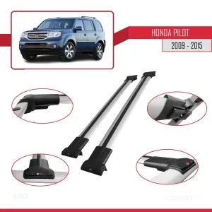 Honda Pilot 2009-2015 Arası ile uyumlu FLY Model Ara Atkı Tavan Barı GRİ thumb 5